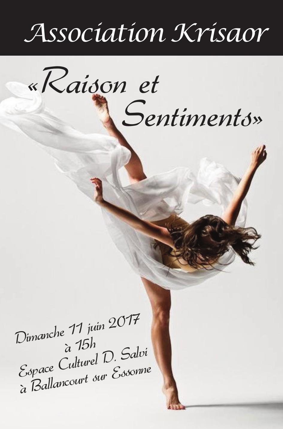Affiche du spectacle Raison et Sentiments (2017)